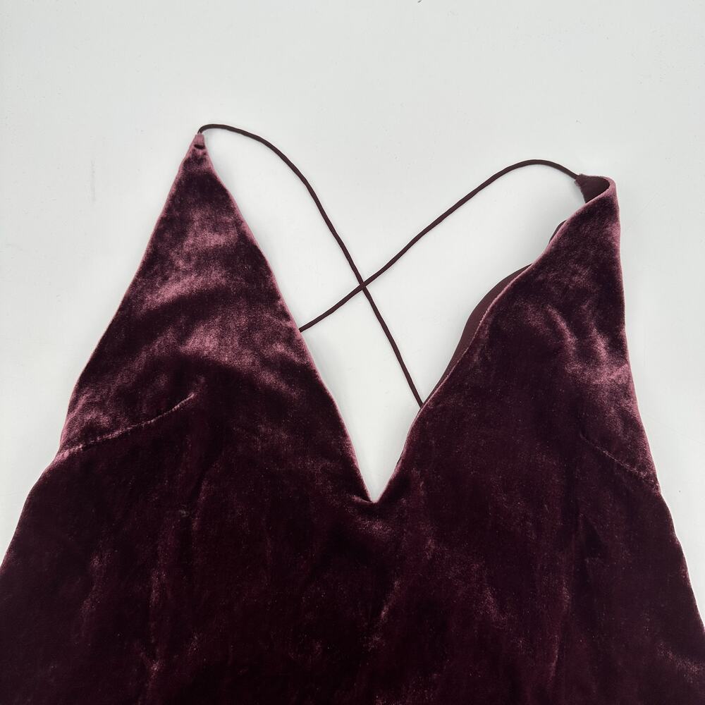 DION LEE Velvet Silk Fine Line Cami Top in Wine // M - Picture 7 of 14